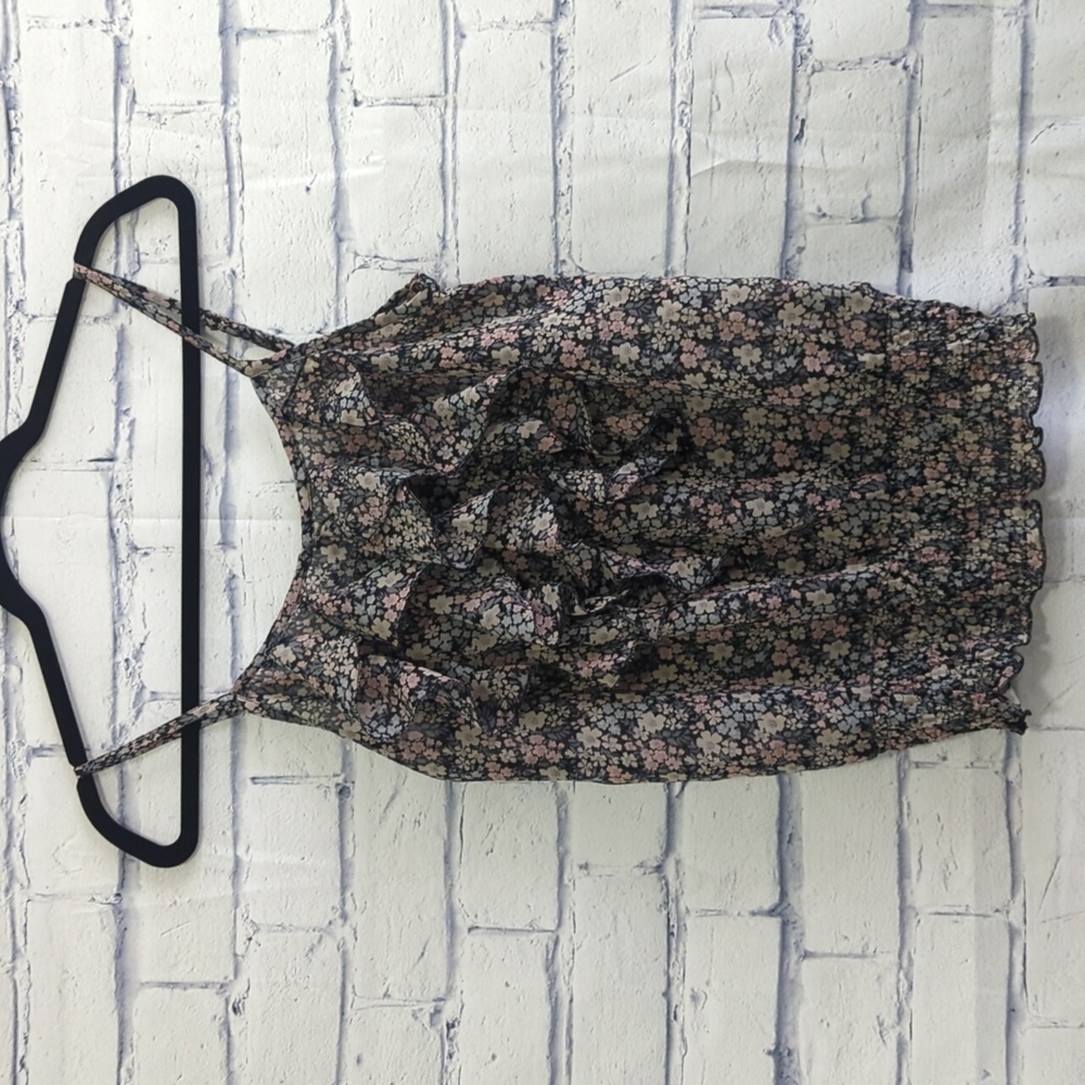 Sugar 17 Floral Blouse Sheer Tank Top Women's Size Small